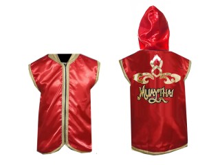 Kanong Sweats à capuche Muay Thai/Veste de Entrer : Rouge Lai Thai