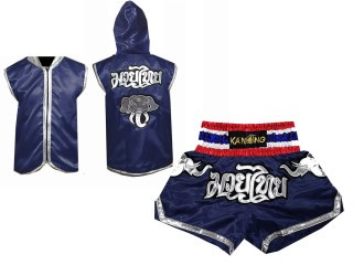 Sweat à capuche Muay Thai + Muay Thai Short Personnalisée : Marine l'éléphant