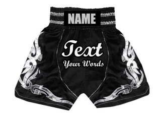 Short boxe anglaise Personnalisé : KNBSH-024-Noir