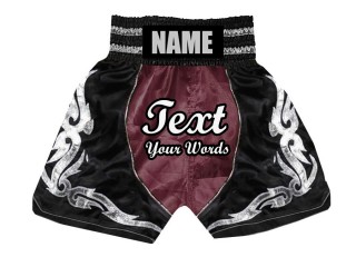 Short boxe anglaise Personnalisé : KNBSH-024-Bordeaux-Noir