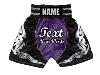 Short boxe anglaise Personnalisé : KNBSH-024-Pourpre-Noir