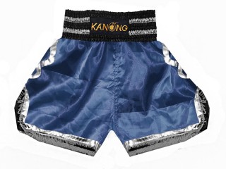 Troncs de Boxe Kanong : KNBSH-201-Bleu marine-Argent