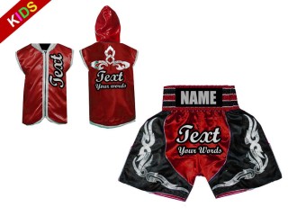 Sweat à capuche + Short Boxe Personnalisée pour Enfants : Rouge