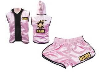 Sweat à capuche + Short Boxe Personnalisée pour femmes : Rose