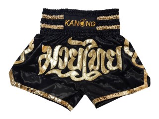 Kanong Short Muay Thai Enfants : KNS-121-Noir-K