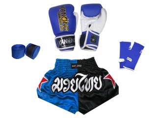 Set complet de Muay Thai pour les enfants : Bleu