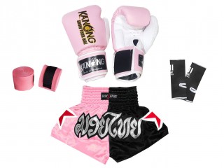 Set complet de Muay Thai pour les enfants : Rose clair
