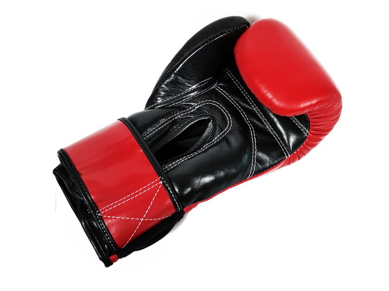 Gants de boxe en cuir véritable Kanong : Rouge/Noir