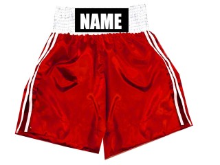 Short de Boxe Personnalisé : KNBSH-026-Rouge