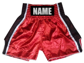 Short de Boxe Personnalisé : KNBSH-027-Rouge