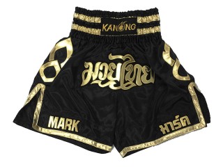 Short de boxe personnalisé créer le short de boxe: KNBXCUST-2001-Noir