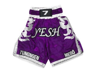 Short de boxe personnalisé créer le short de boxe: KNBXCUST-2033-Pourpre