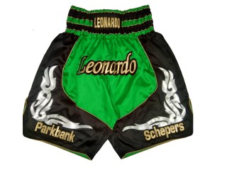 Short de boxe personnalisé créer le short de boxe: KNBXCUST-2035-Vert-Noir