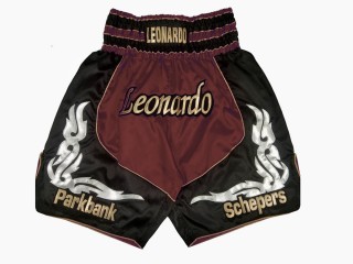 Short de boxe personnalisé créer le short de boxe: KNBXCUST-2035-Bordeaux-Noir