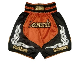 Short de boxe personnalisé créer le short de boxe: KNBXCUST-2035-Orange-Noir