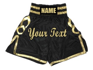 Short boxe anglaise Personnalisé : KNBSH-025-Noir