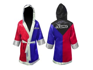 KANONG Peignoir de Boxe : Noir/Bleu/Rouge