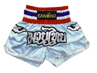 Kanong Short Muay Thai Éléphante : KNS-125-Bleu clair  l'éléphant