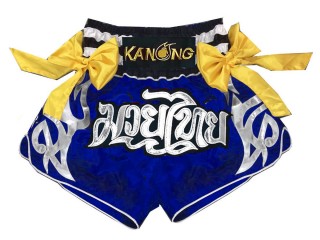 Kanong Short de Muay Thai : KNS-127-Bleu