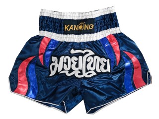 Kanong Short Boxe Thai : KNS-138-Bleu marine