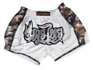 Kanong Rétro Short Muay Thai : KNSRTO-231-Blanc