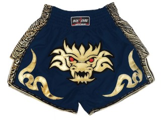 Boxsense Rétro Short Muay Thai : BXSRTO-026-Bleu marin