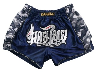 Kanong Rétro Short Muay Thai : KNSRTO-231-Bleu marin