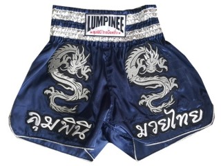 Lumpinee Short de Boxe Thaï : LUM-038 Bleu marin